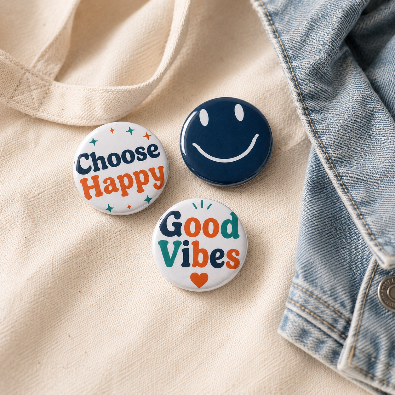 Classic Smiley Button – Good Vibes First Run - Image 3