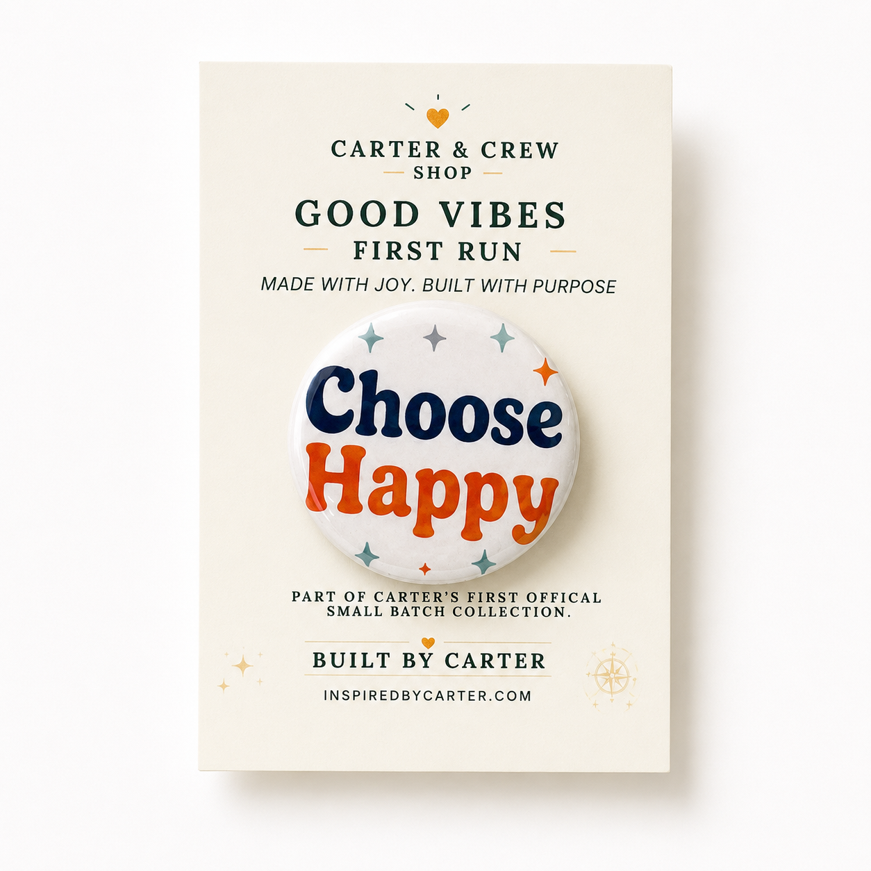 Choose Happy design from the Good Vibes First Run collection.